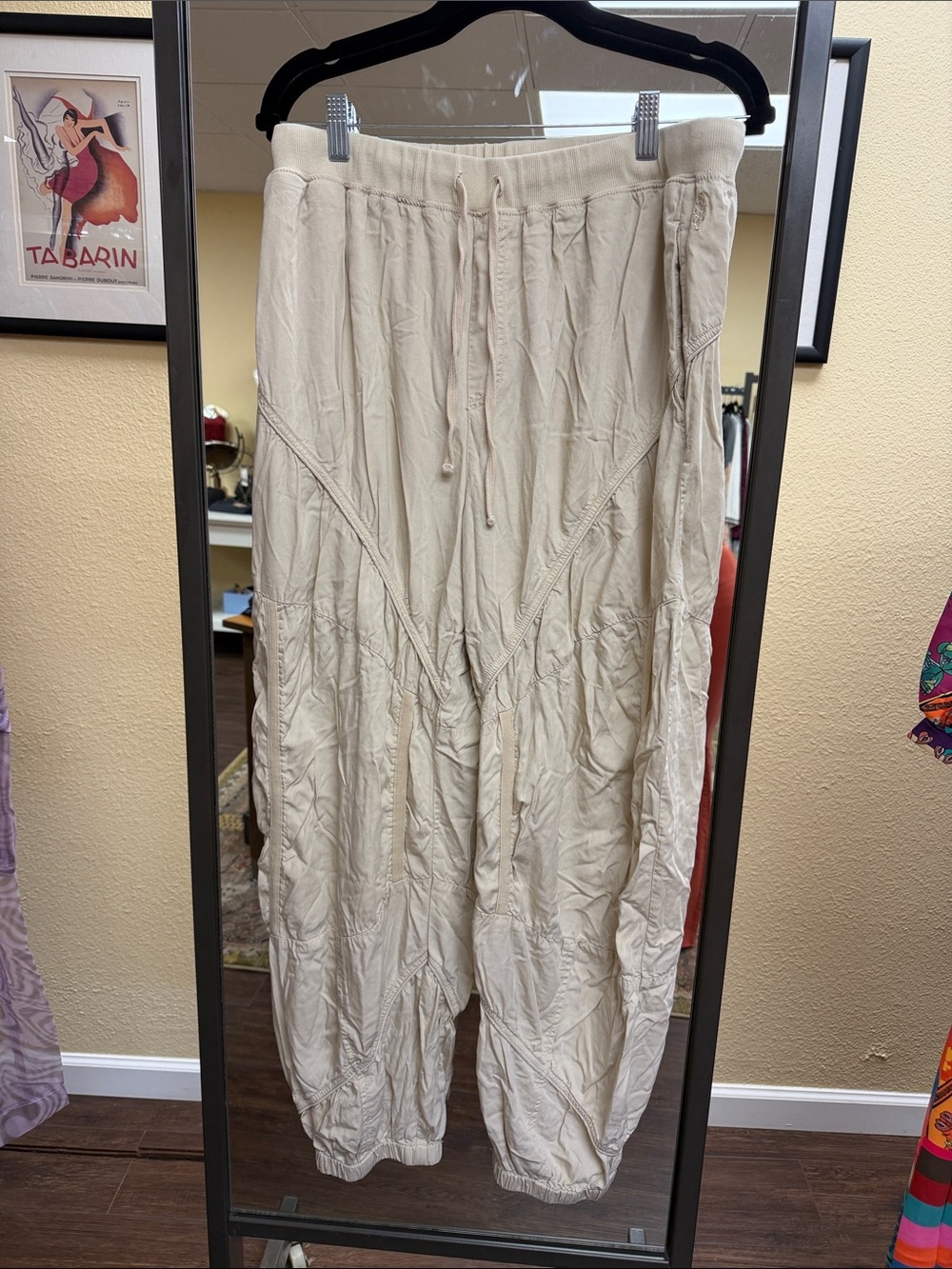 FP Movement by Free People Cream Drawstring Jogger Pants